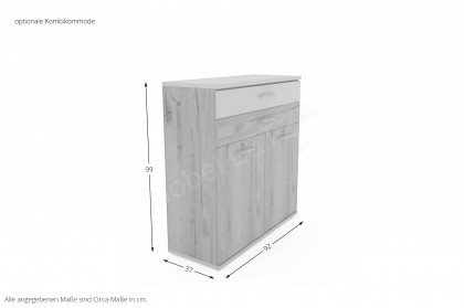 New York von Priess Möbel - Kombi-Kleiderschrank ca. 92 cm breit
