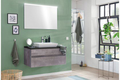 Zooms von puris - Badezimmer in Betonoptik/ Stahl dunkel matt