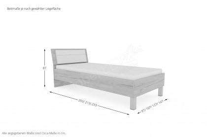 New York von Priess Möbel - Einzelbett in Risseiche-Nachbildung