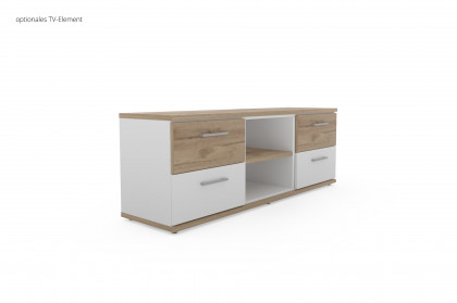 New York von Priess Möbel - Midischrank lichtweiß/ Risseiche