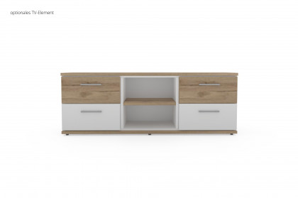 New York von Priess Möbel - Midischrank lichtweiß/ Risseiche