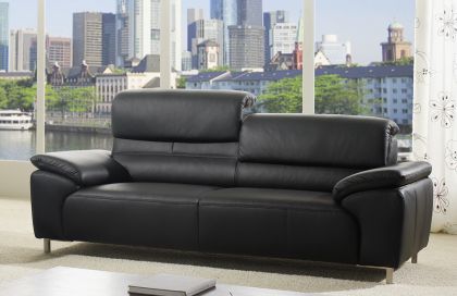 Ponsel Milano Ledergarnitur schwarz | Möbel Letz - Ihr Online-Shop