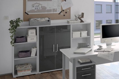 Office Lux von BEGA Consult - Highboard-Kombination grau-graphit