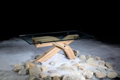 Vinci von Sprenger Möbel - Salontisch Sumpfeiche mit Glasplatte