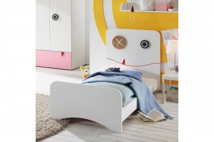 now! minimo von Hülsta - schneeweißes Babybett mit Motivdesign