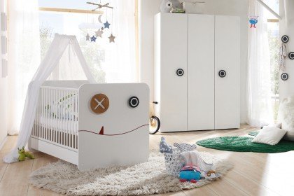 now! minimo von Hülsta - schneeweißes Babybett mit Motivdesign