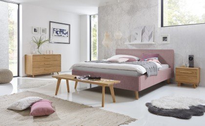 Aelskar von Skandinavische Möbel - Polsterbett rosa