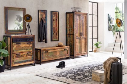 Bali von SIT Möbel - Garderobe Altholz mit schwarzem Altmetall