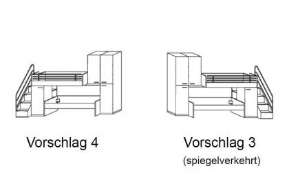 level 2 von Rudolf - Etagenbett mit Stauraum-Treppe & Schränken