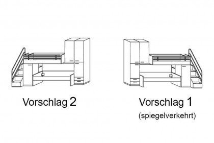 level 2 von Rudolf - Doppelstockbett mit Schrank-Set & Treppe