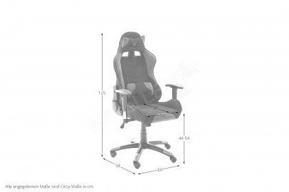 mcRacing 2 von MCA - Gaming Stuhl schwarz/ grau