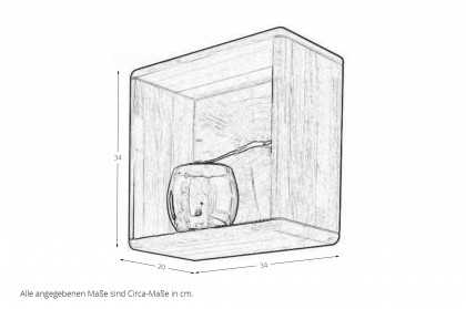 WSM 1600 von Wöstmann - Wandregal ca. 34x34 cm mit Hirnholz-Rückwand