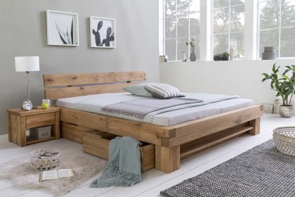 Timber von WOODLIVE - Holzbett Wildeiche mit Bettkästen