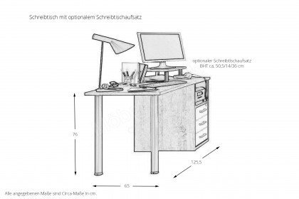 Achat von Priess - Schreibtisch mit Stützfüßen & Stützcontainer
