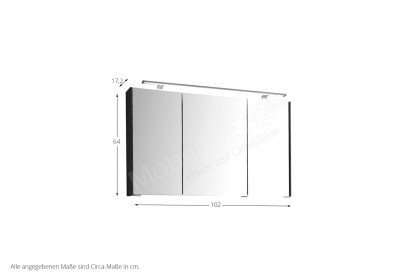 D.Light von puris - Spiegelschrank inklusive LED-Aufbauleuchte