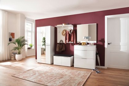 Trend von Maja Möbel - Garderobe in Weiß matt & Weißglas
