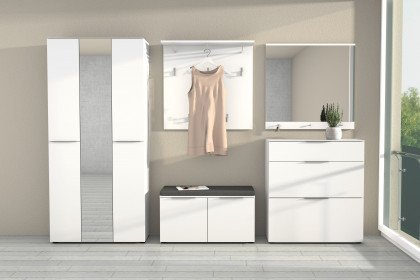 Trend von Maja Möbel - Garderobe weiß matt & Weißglas