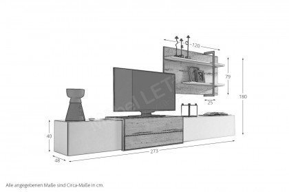 Die Hausmarke Media Design - Wohnwand MDS 11 weiß/ Kanada Eiche