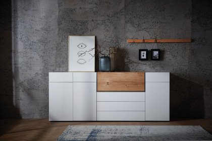Die Hausmarke Media Design - Sideboard polarweiß/ Eiche