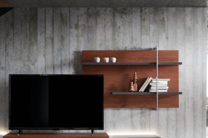 Die Hausmarke Media Design - Wohnwand schwarz/ Raucheiche