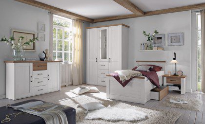 Luca von POL Power - Komfort-Schlafzimmer Pinie weiß - trüffel
