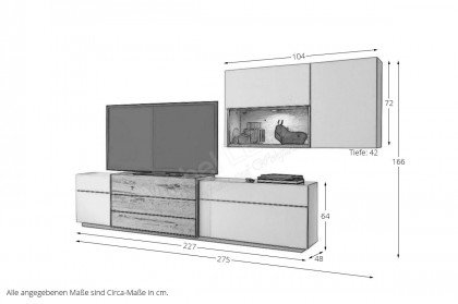 Die Hausmarke Media Design - Wohnwand MDFS 18 2-tlg. in Weiß