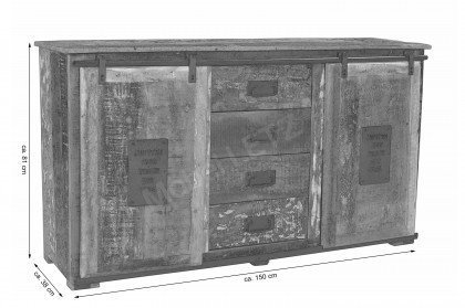 Jupiter von SIT Möbel - Sideboard Altholz bunt lackiert