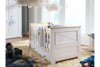KI-0065 von GK Möbelvertrieb - Babybett aus weißer Kiefer