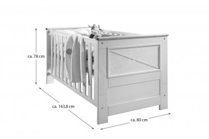 KI-0065 von GK Möbelvertrieb - Babybett aus weißer Kiefer