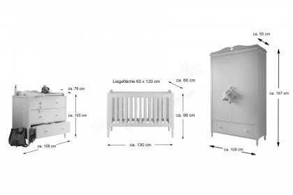 Emma von Infanskids - Babyzimmer-Set weiß im Landhaus-Stil