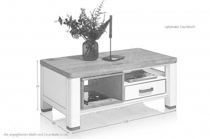 HABUFA Arizona Wohn-Kombination weiß/ Eiche railway brown | Möbel Letz