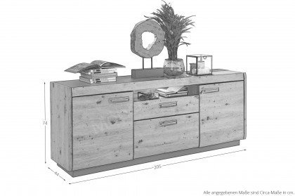 Austin von IDEAL Möbel - Sideboard 41 taupe grau/ Artisan Eiche