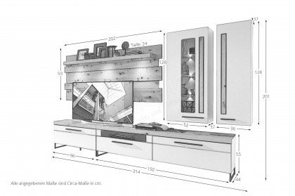 Loft Two von Innostyle - Wohnwand graphit/ Artisan Eiche