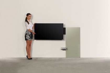 Plate art117 von Wissmann - schwenkbarer TV-Halter zementgrau
