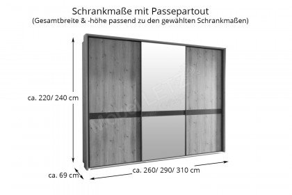 Rialto von Wiemann - Schrank Bianco-Eiche-Nachbildung - Spiegel