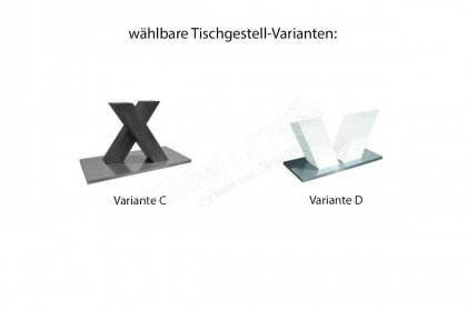 Komfort D von Mäusbacher - Esstisch in Weiß/ mit einem V-Gestell