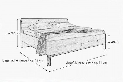 Loft von Wiemann - Bett Bianco-Eiche-Nachbildung