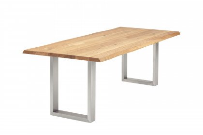 Tischsystem von Nouvion - Tisch mit Edelstahlgestell/ Baumkanten