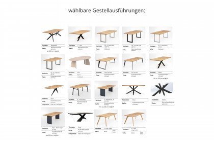 Tischsystem von Nouvion - Tisch mit Edelstahlgestell/ Baumkanten