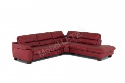 Planpolster Hillsboro Ledersofa in Dunkelrot | Möbel Letz - Ihr Online-Shop