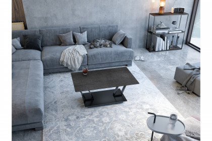 Barcelona-living von Akante - Couchtisch Keramik Titan/ Edelstahl