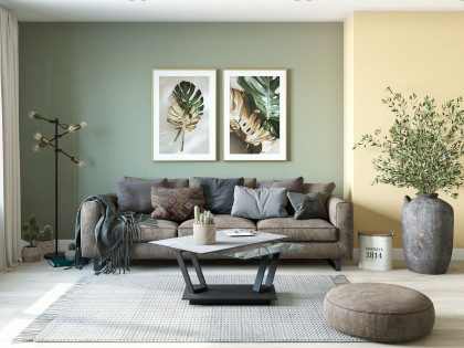 Barcelona-living von Akante - Couchtisch Keramik zementgrau/ Edelstahl