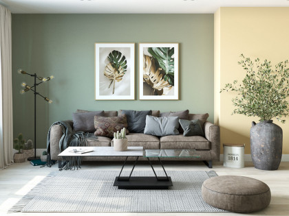 Barcelona-living von Akante - Couchtisch Keramik zementgrau/ Edelstahl