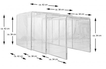 Olivea von Akante - Satztische Glas ultraklar, 3-er Set
