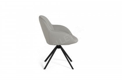 Paco von Niehoff Sitzmöbel - Stuhl aus Leder & schwarzem Eisen
