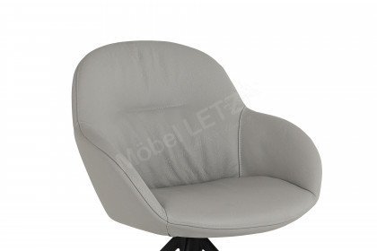 Paco von Niehoff Sitzmöbel - Stuhl aus Leder & schwarzem Eisen