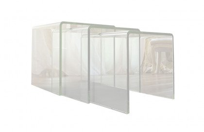 Olivea von Akante - Satztische Glas klar, 3-er Set