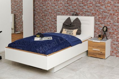Style von Rauch Orange - Bett 120x200 cm weiß mit Bettkasten & Nachtschrank