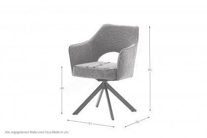 Tonala von MCA furniture - Armlehnenstuhl mit einem Edelstahlgestell
