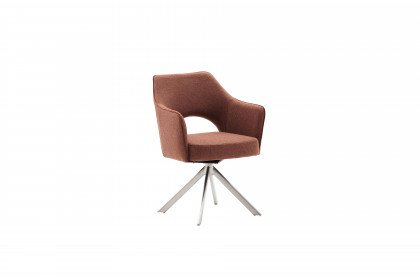 Tonala von MCA furniture - Stuhl in Rostbraun mit einem Edelstahlgestell